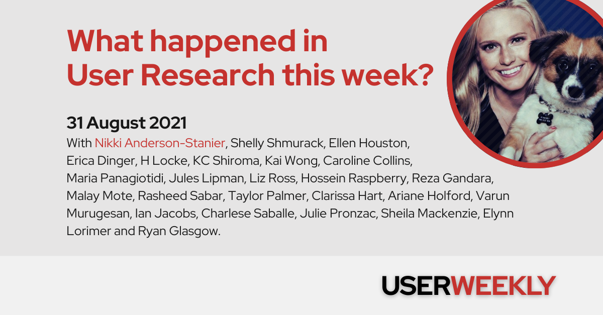 User Weekly: Tuesday, 31 August